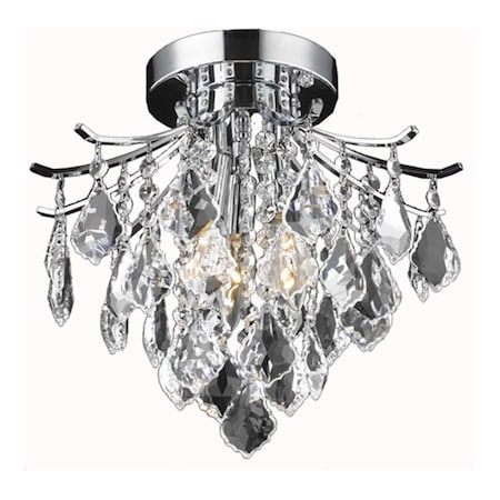 Cling 12 in. Amelia 3 Lights Flush Mount Ceiling Light; Chrome CL2954181